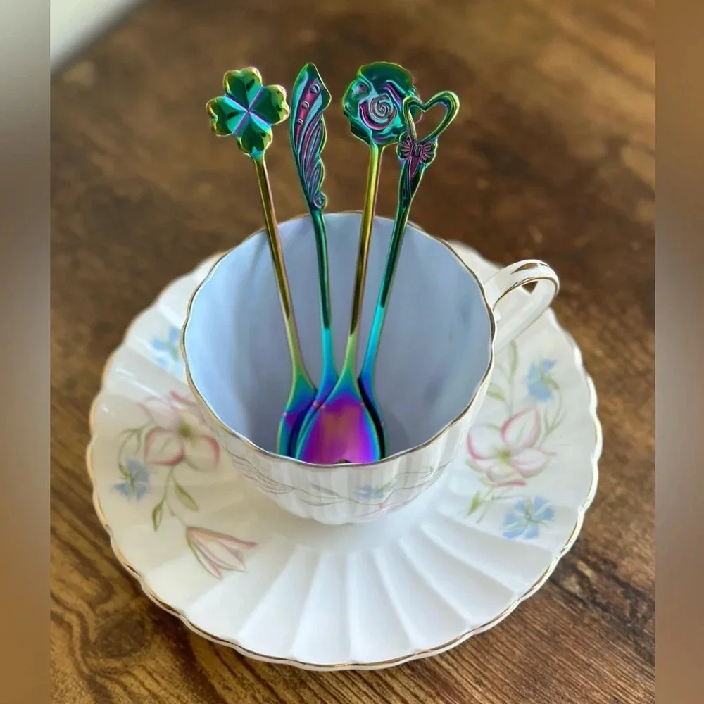 Rainbow Demitasse Spoons - Coffee/Dessert Spoon Set